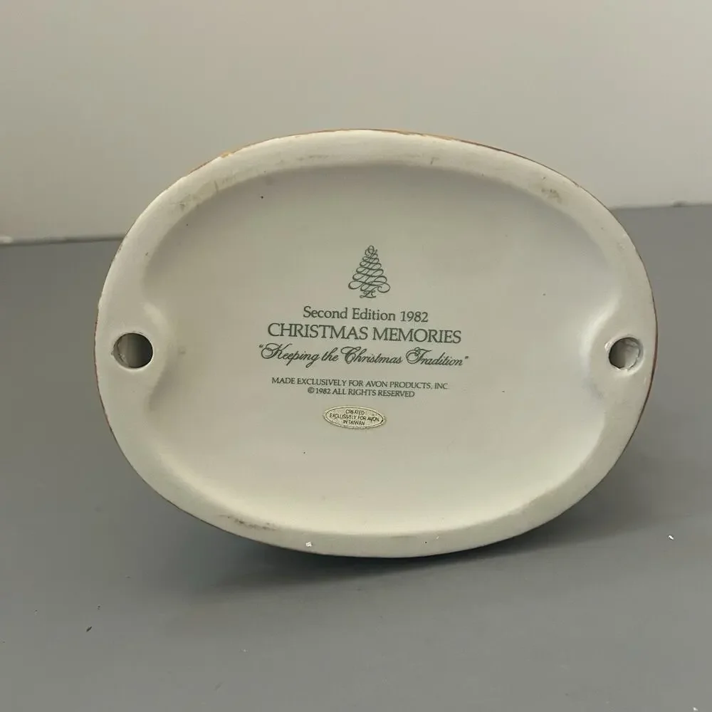 1982 Avon Christmas Memories Figurine Series Keeping Tradition Trimming Tree